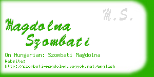 magdolna szombati business card